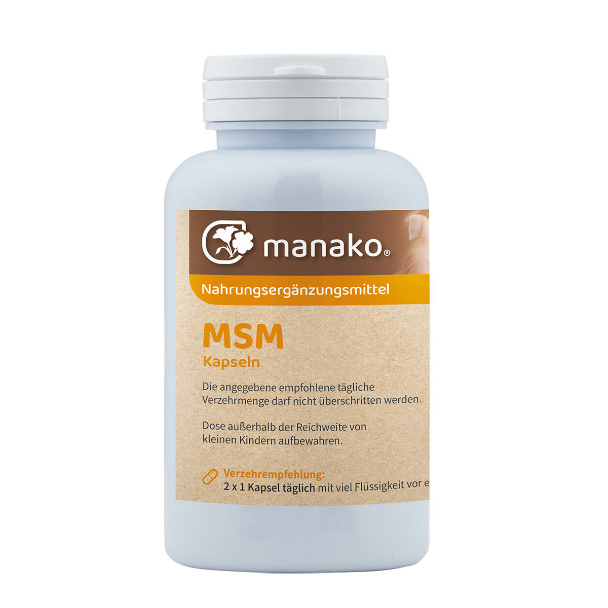 manako MSM (Methylsulfonylmethan) Kapseln, 120 Stück, Dose 84 g